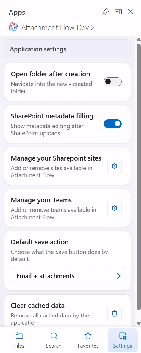 Attachment Flow SharePoint metadata filling setting