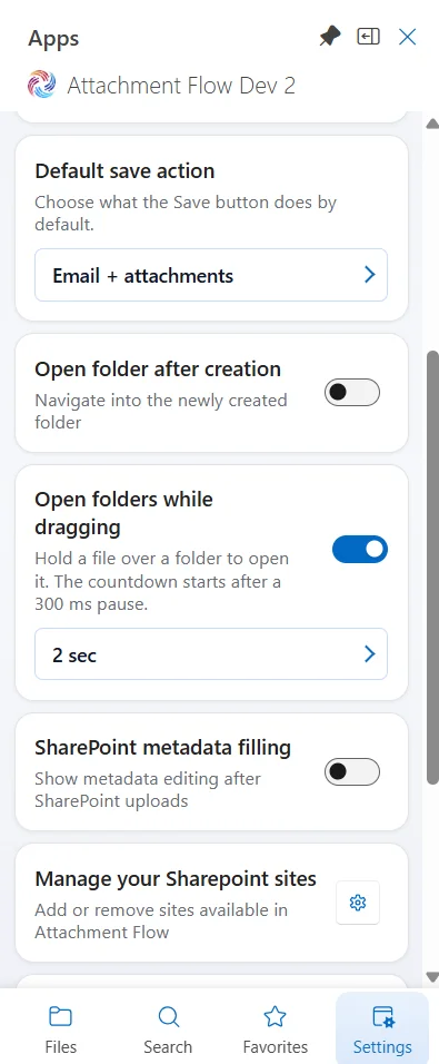 Enable or disable opening folders while dragging