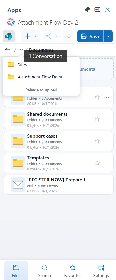 Ancestor folder menu opens during a drag